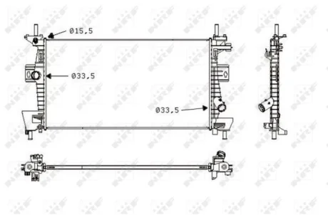 Радіатор охолодження двигуна NRF 58487