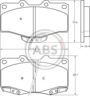 Колодка гальм. TOYOTA / VW Hi-Lux/Landcruiser передн. (ABS) A.B.S. 36724