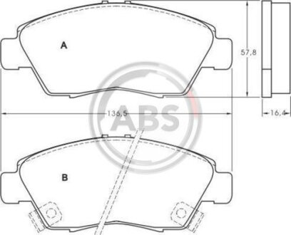 Колодка гальм. HONDA Civic / Coupe / CRX передн. (ABS) A.B.S. 36831