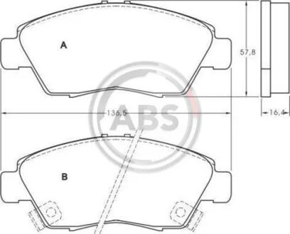Колодка гальм. HONDA Civic / Coupe / CRX передн. (ABS) A.B.S. 36831