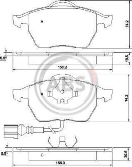 Колодка гальм. AUDI / SEAT / SKODA / VW A3/Bora/Golf передн. (ABS) A.B.S. 37133
