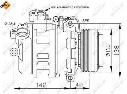 Компресор кондиціонера BMW 3 Series 00- NRF 32123