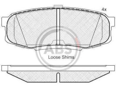 Колодка гальм. TOYOTA Landcruiser V8 задн. (ABS) A.B.S. 37702