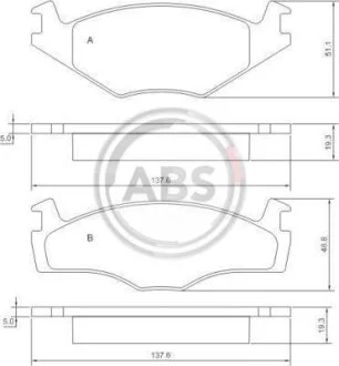 Колодка гальм. SEAT / VW Cordoba / Ibiza / Golf / Vento передн. (ABS) A.B.S. 36536