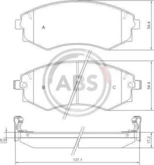 Колодка гальм. HYUNDAI Coupe / Lantra / Matrix передн. (ABS) A.B.S. 36717
