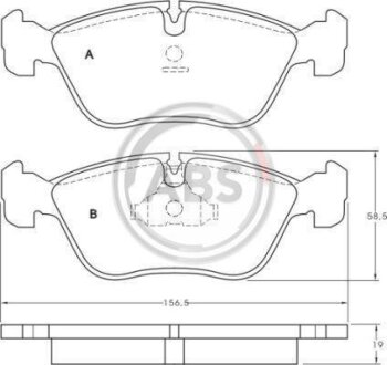 Колодка гальм. диск. передн. (ABS) A.B.S. 36783