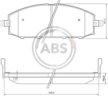 Колодка гальм. диск. передн. (ABS) A.B.S. 37084