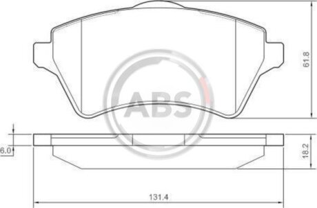 Колодка гальм. диск. передн. (ABS) A.B.S. 37303