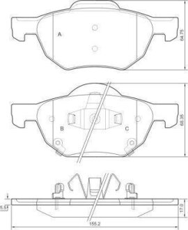 Колодка гальм. диск. передн. (ABS) A.B.S. 37359