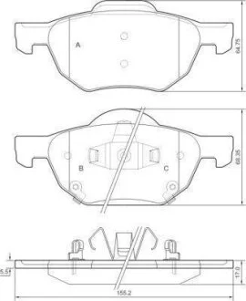 Колодка гальм. диск. передн. (ABS) A.B.S. 37359