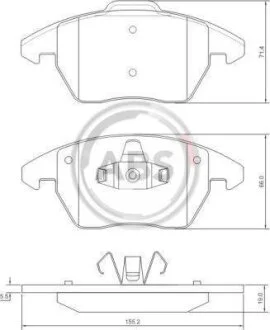Колодка гальм. диск. передн. (ABS) A.B.S. 37429