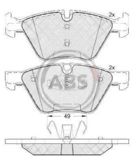 Колодка гальм. диск. передн. (ABS) A.B.S. 37551
