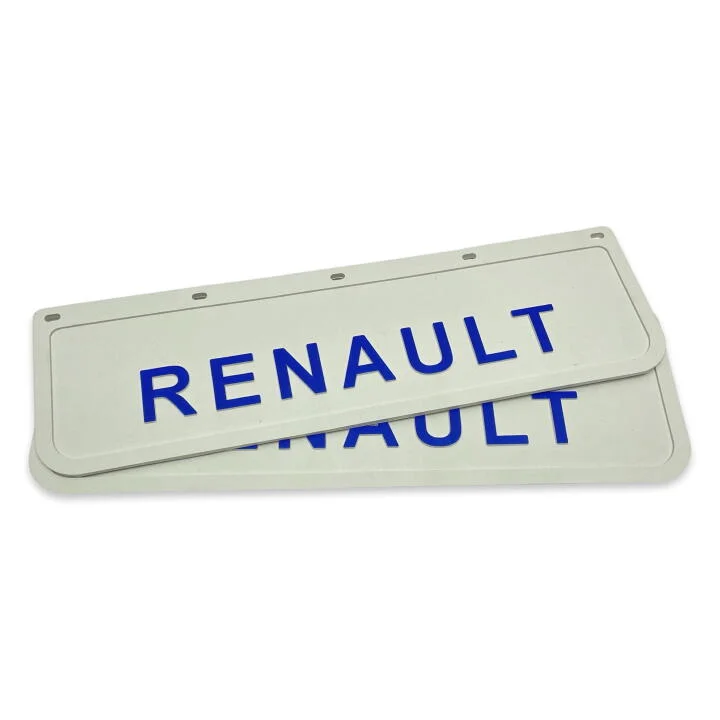 Бризговик на крило з синім написом "RENAULT" Білий (600X180) GURBUZ PLASTIK GP1003 (фото 1)