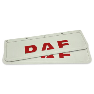 Бризговик на крило з червоним написом "DAF" Білий (600X180) GURBUZ PLASTIK GP0803