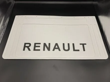 Бризковик на двосхиле колесо з об\'ємним малюнком "RENAULT" Білий (360X640) GURBUZ PLASTIK GP1010