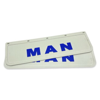 Бризковик на крило з синім написом "MAN" Білий (600X180) GURBUZ PLASTIK GP0602