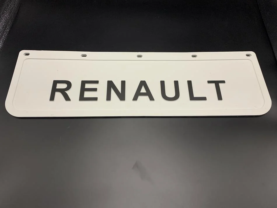 Бризковик на крило кабіни з об\'ємним малюнком "RENAULT" Білий (180X600) GURBUZ PLASTIK GP1005 (фото 1)