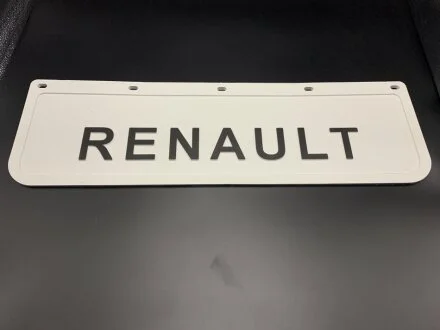 Бризковик на крило кабіни з об\'ємним малюнком "RENAULT" Білий (180X600) GURBUZ PLASTIK GP1005