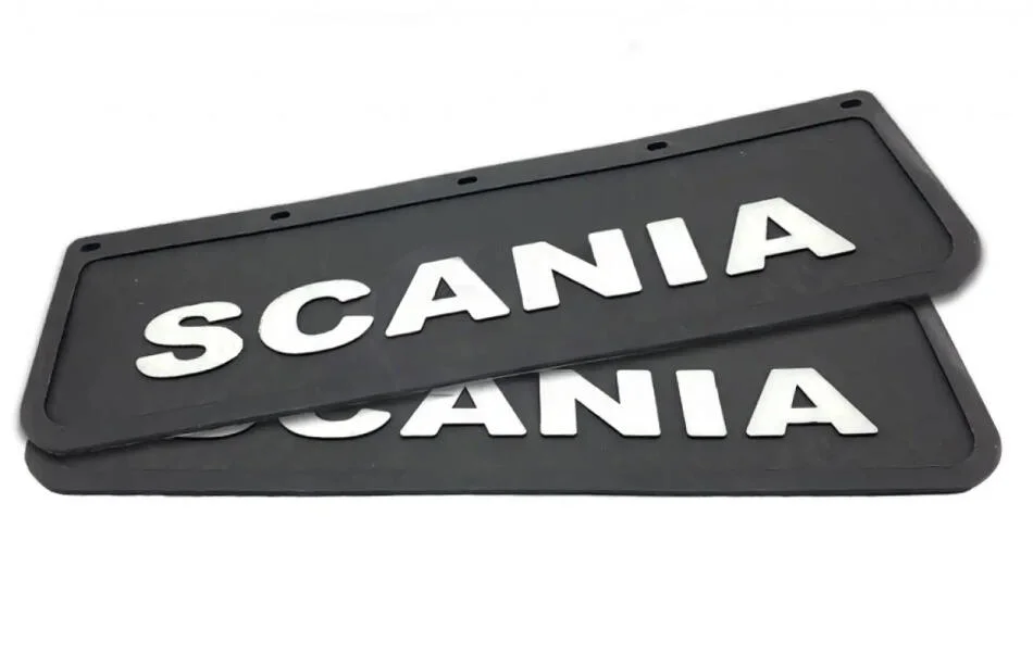 Бризковик на крило кабіни з об\'ємним малюнком "SCANIA" Чорний (180X600) GURBUZ PLASTIK GP0001 (фото 1)