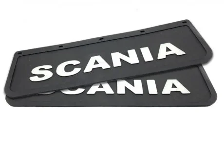 Бризковик на крило кабіни з об\'ємним малюнком "SCANIA" Чорний (180X600) GURBUZ PLASTIK GP0001