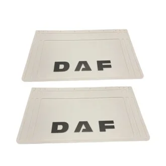 Комплект брызговикк на двосхиле колесо з об\'ємним малюнком "DAF" Білий (360X640) GURBUZ PLASTIK GP0810