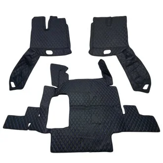 Килимок салону 3Д Еко-шкіра MAN TGX E5 2 ящ. чорний-синя строчка PLATANIK K3-TGX-2B-BLB