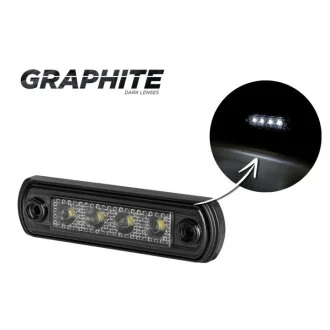 Габаритний ліхтар 4LED 12-24v Білий «GRAPHITE» HORPOL LD675GR