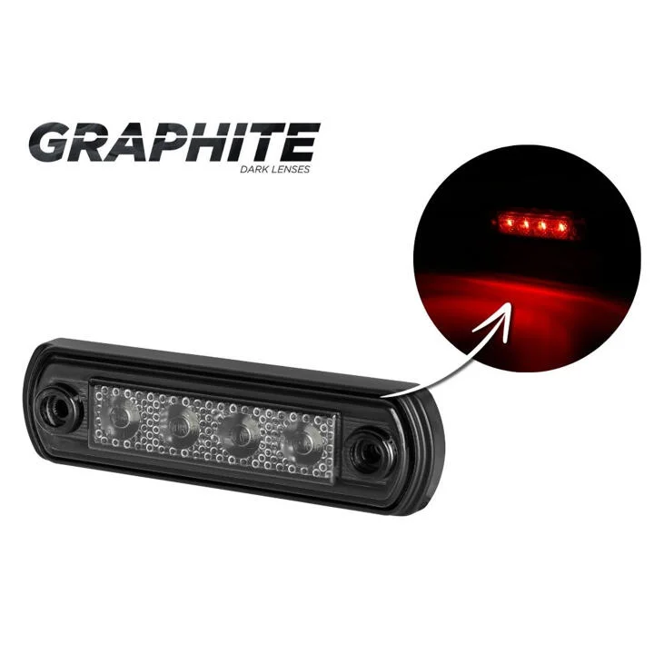 Габаритний ліхтар 4LED 12-24v Червоний «GRAPHITE» HORPOL LD677GR (фото 1)