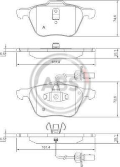 Колодка гальм. FORD / SEAT / VW Galaxy / Alhambra / Sharan передн. (ABS) A.B.S. 37240