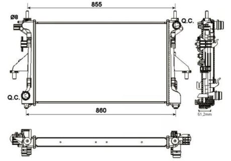 Радіатор охолодження FIAT Ducato 2.3D 07- NRF 54204A