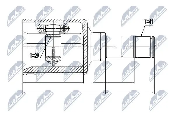 ШРКШ внутр. лівий FORD TOURNEO CONNECT, TRANSIT CONNECT, TRANSIT V363, TRANSIT CUSTOM (вир-во) NTY NPW-FR-077 (фото 1)