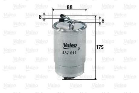 Фільтр паливний FORD ESCORT 1.8 D 93- (вир-во VALEO) Valeo 587511